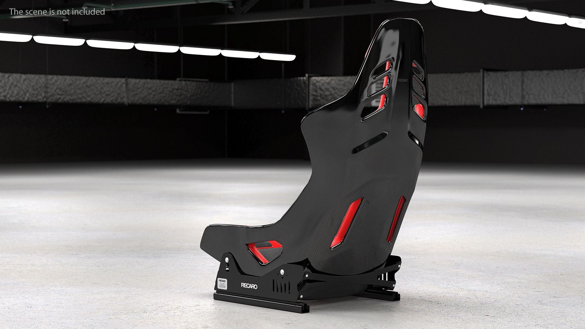 3D RECARO Podium CF Red Racing Seat with Sliding Mount