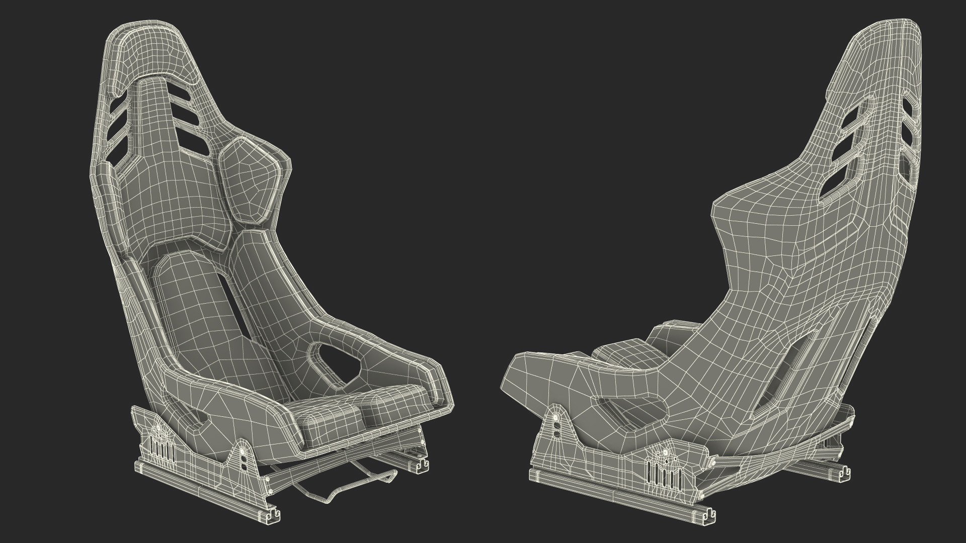 3D RECARO Podium CF Red Racing Seat with Sliding Mount