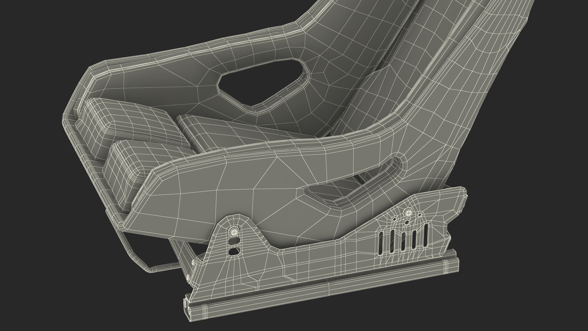 3D RECARO Podium CF Red Racing Seat with Sliding Mount