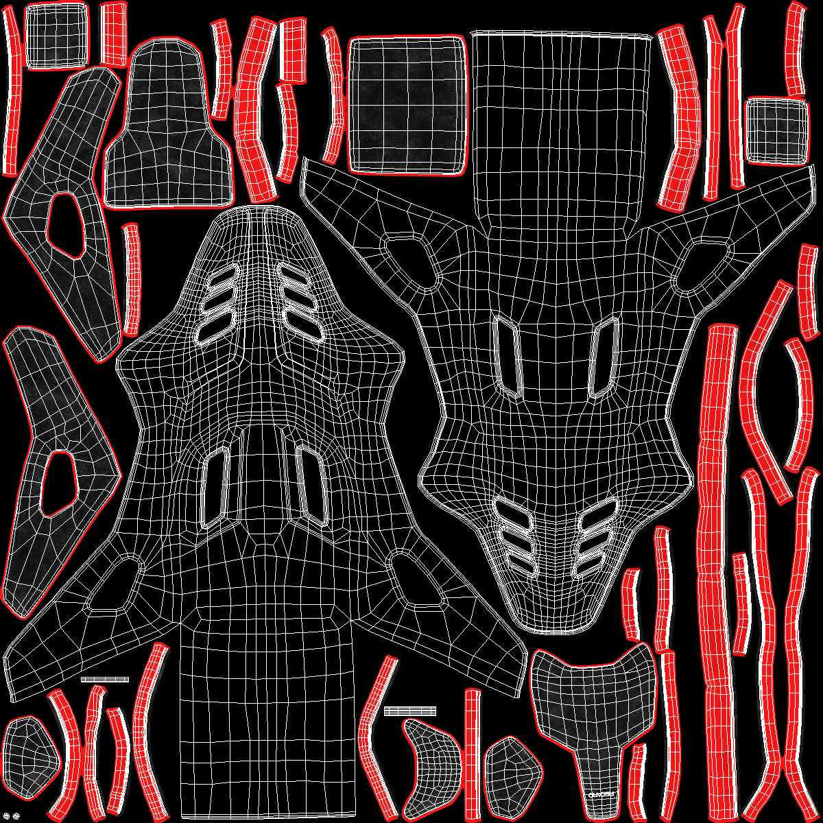3D RECARO Podium CF Red Racing Seat with Sliding Mount