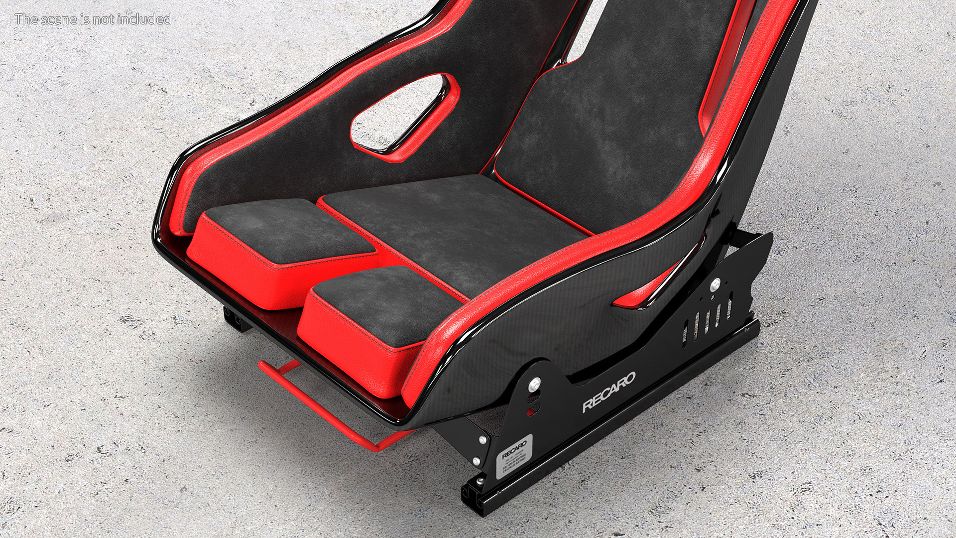 3D RECARO Podium CF Red Racing Seat with Sliding Mount