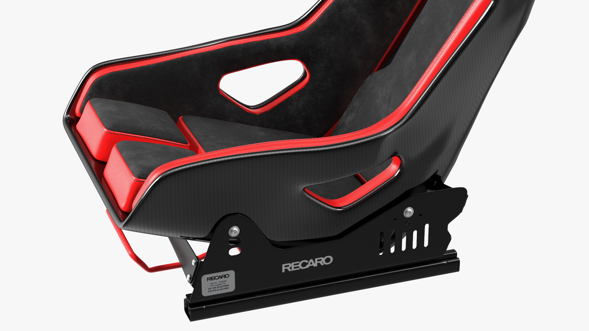 3D RECARO Podium CF Red Racing Seat with Sliding Mount