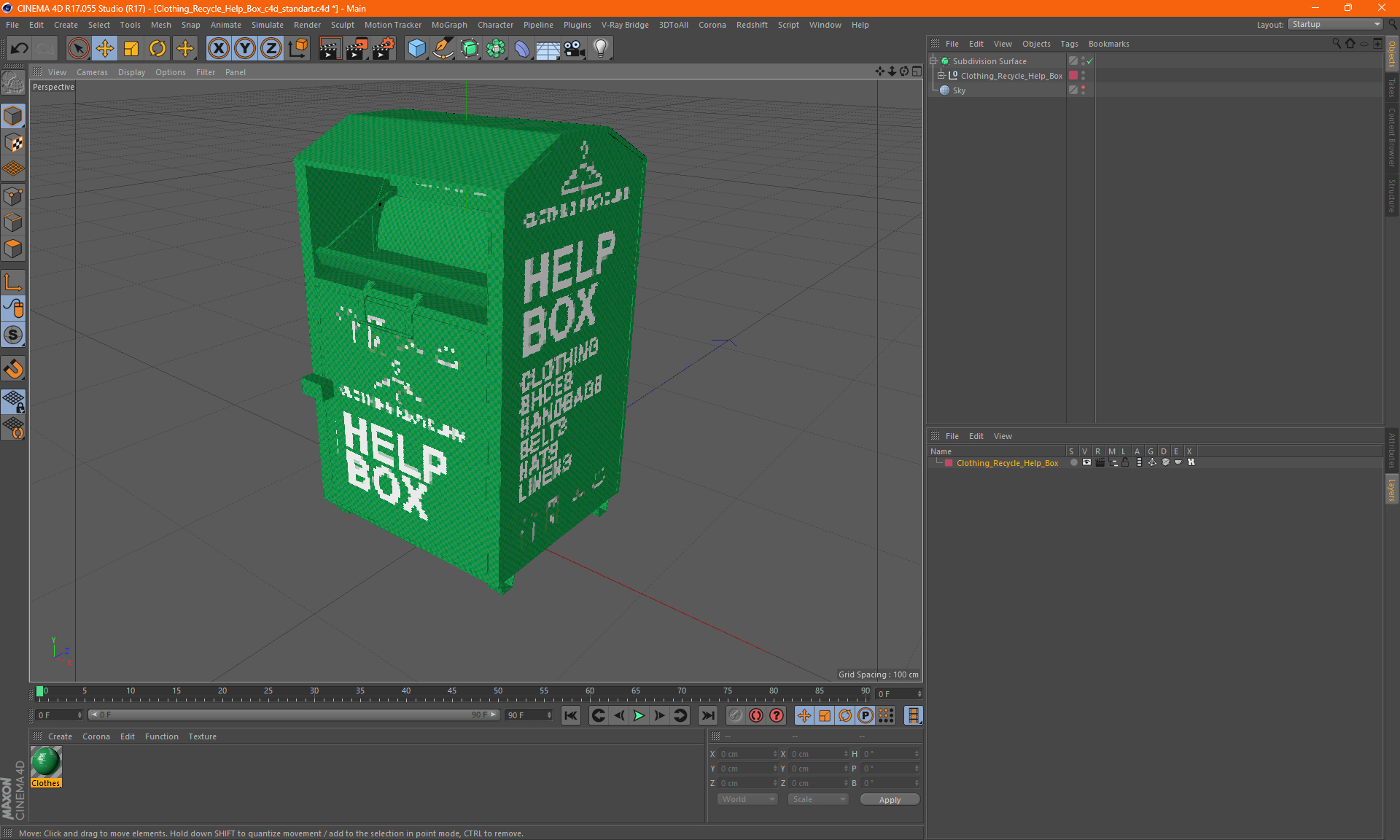 3D model Clothing Recycle Help Box