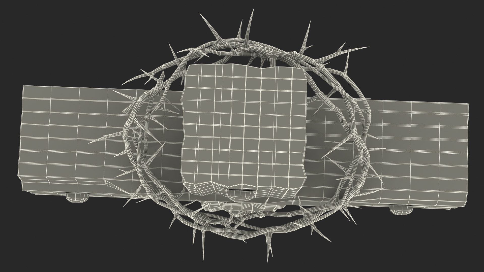 3D Cross with Crown of Thorns