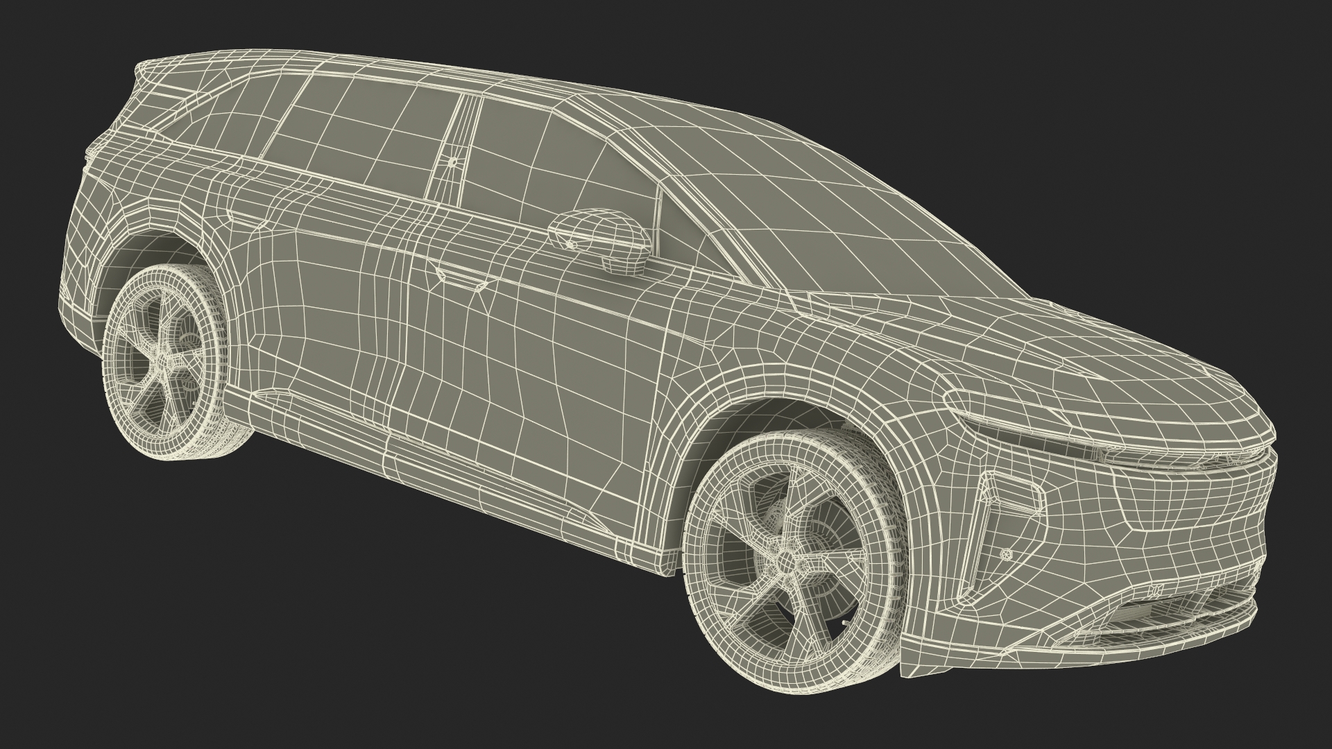 Modern Electric SUV Generic Black Simplified 3D model