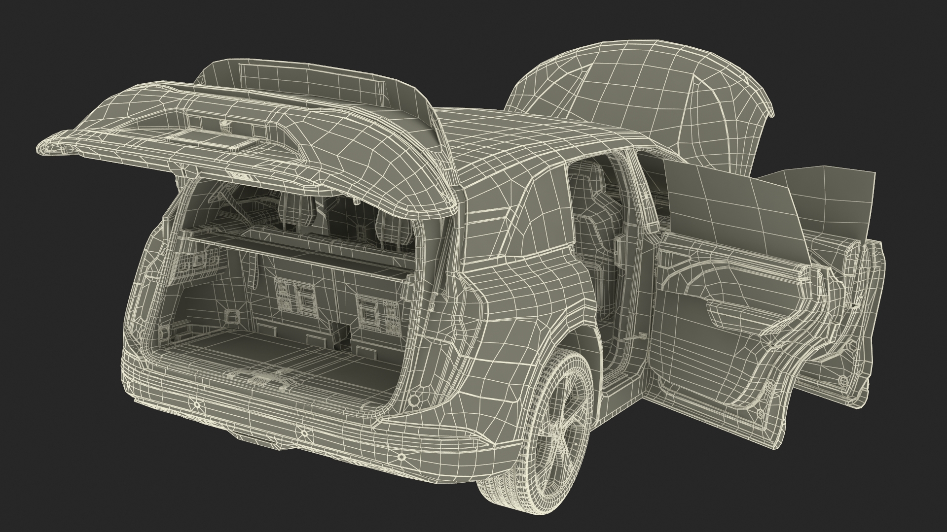 Modern Electric SUV Generic Black Simplified 3D model