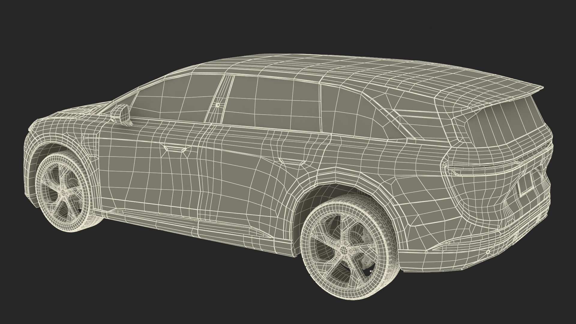 Modern Electric SUV Generic Black Simplified 3D model