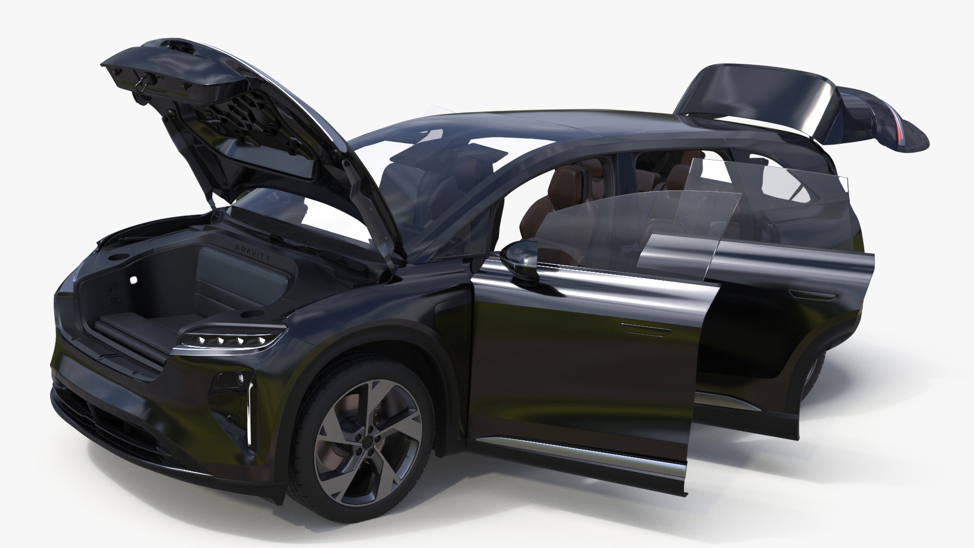 Modern Electric SUV Generic Black Simplified 3D model