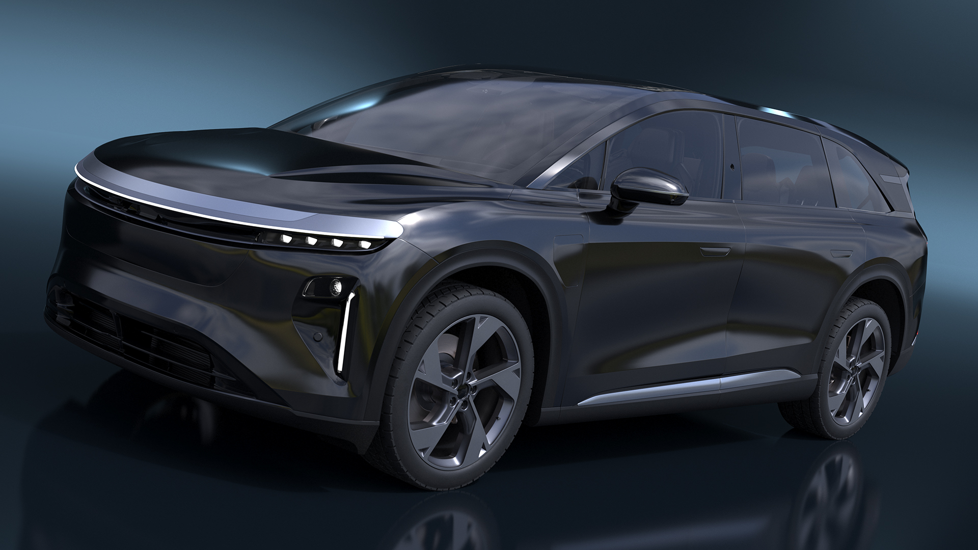 Modern Electric SUV Generic Black Simplified 3D model