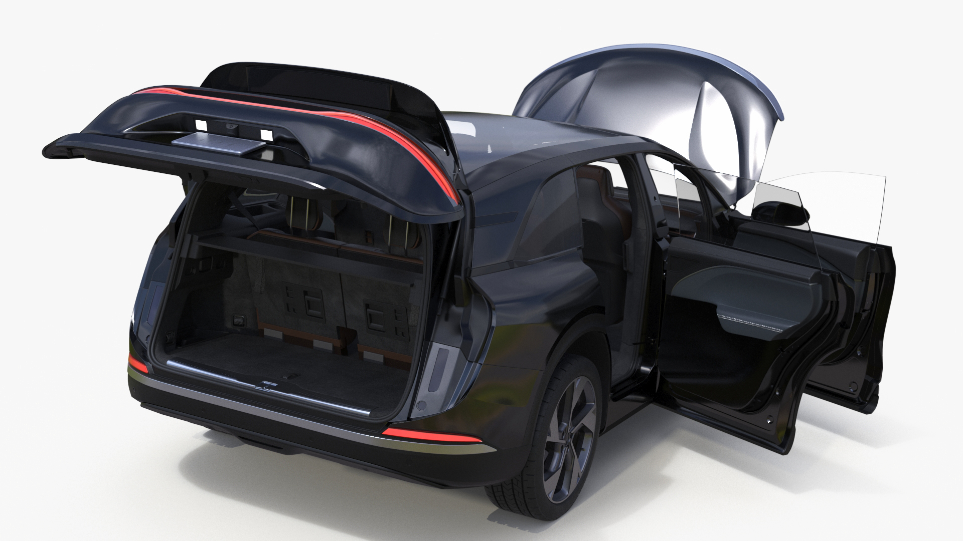 Modern Electric SUV Generic Black Simplified 3D model