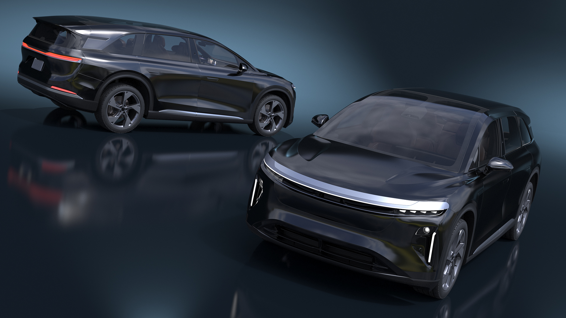 Modern Electric SUV Generic Black Simplified 3D model