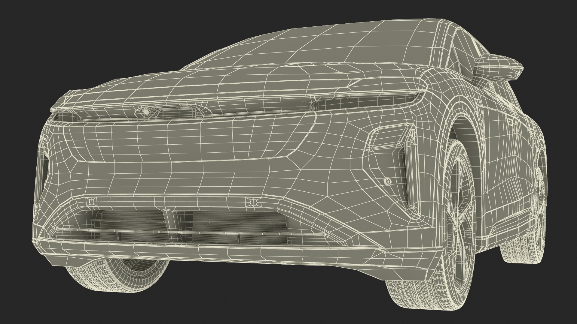 Modern Electric SUV Generic Black Simplified 3D model