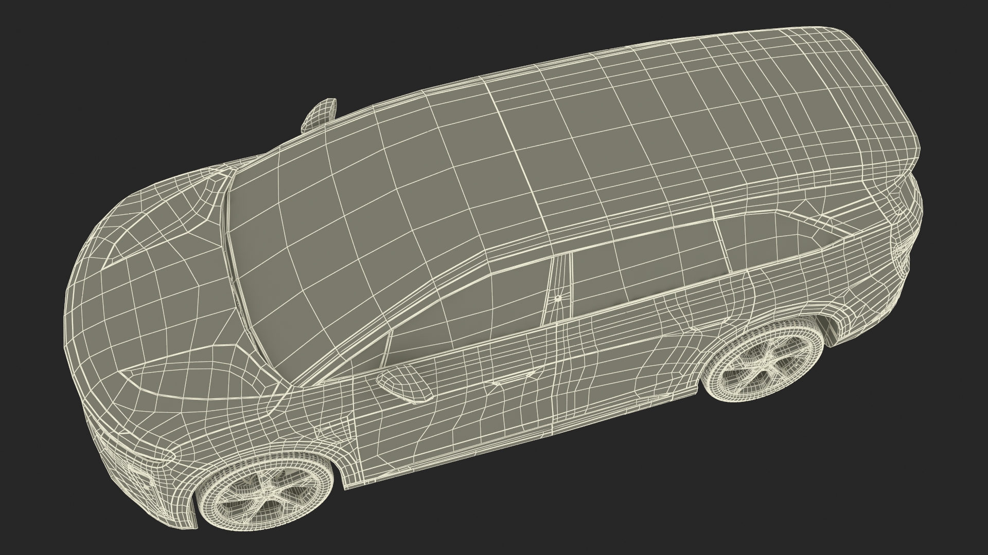 Modern Electric SUV Generic Black Simplified 3D model