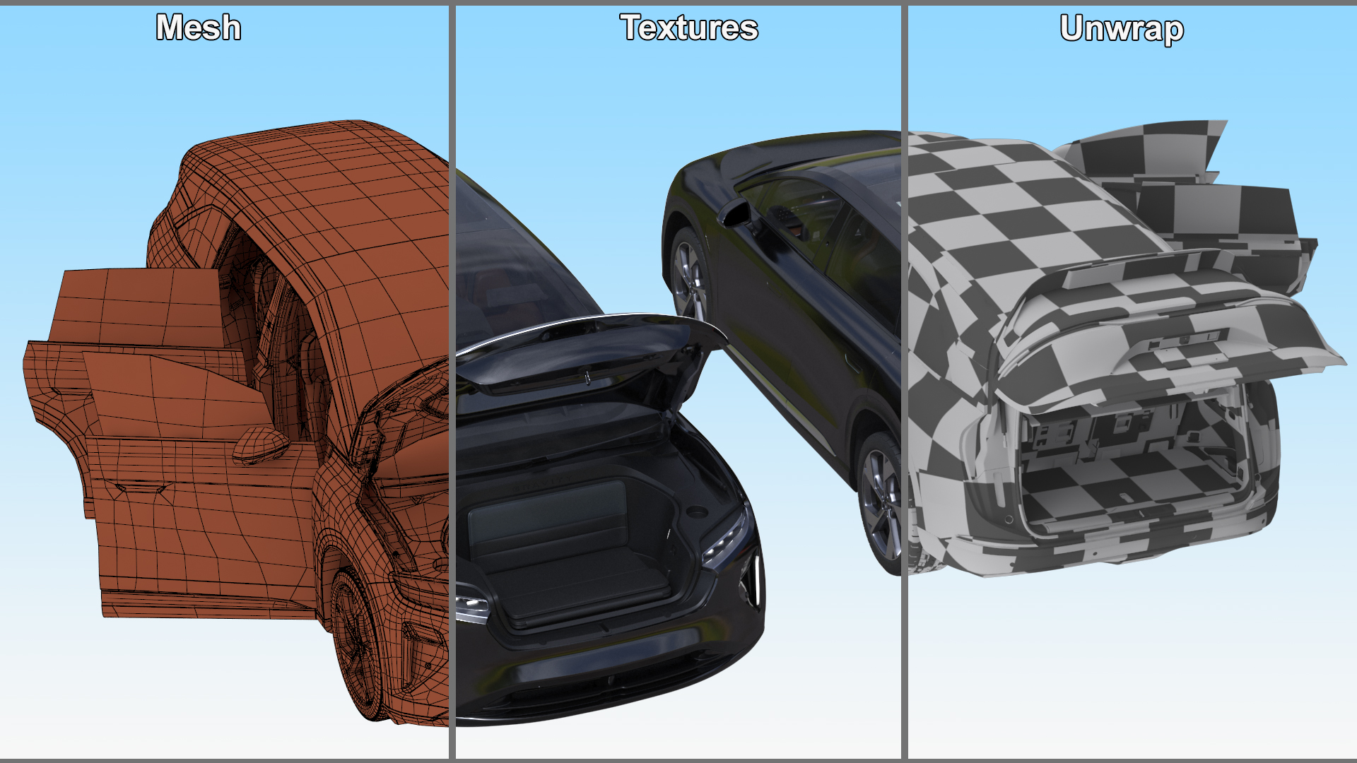 Modern Electric SUV Generic Black Simplified 3D model