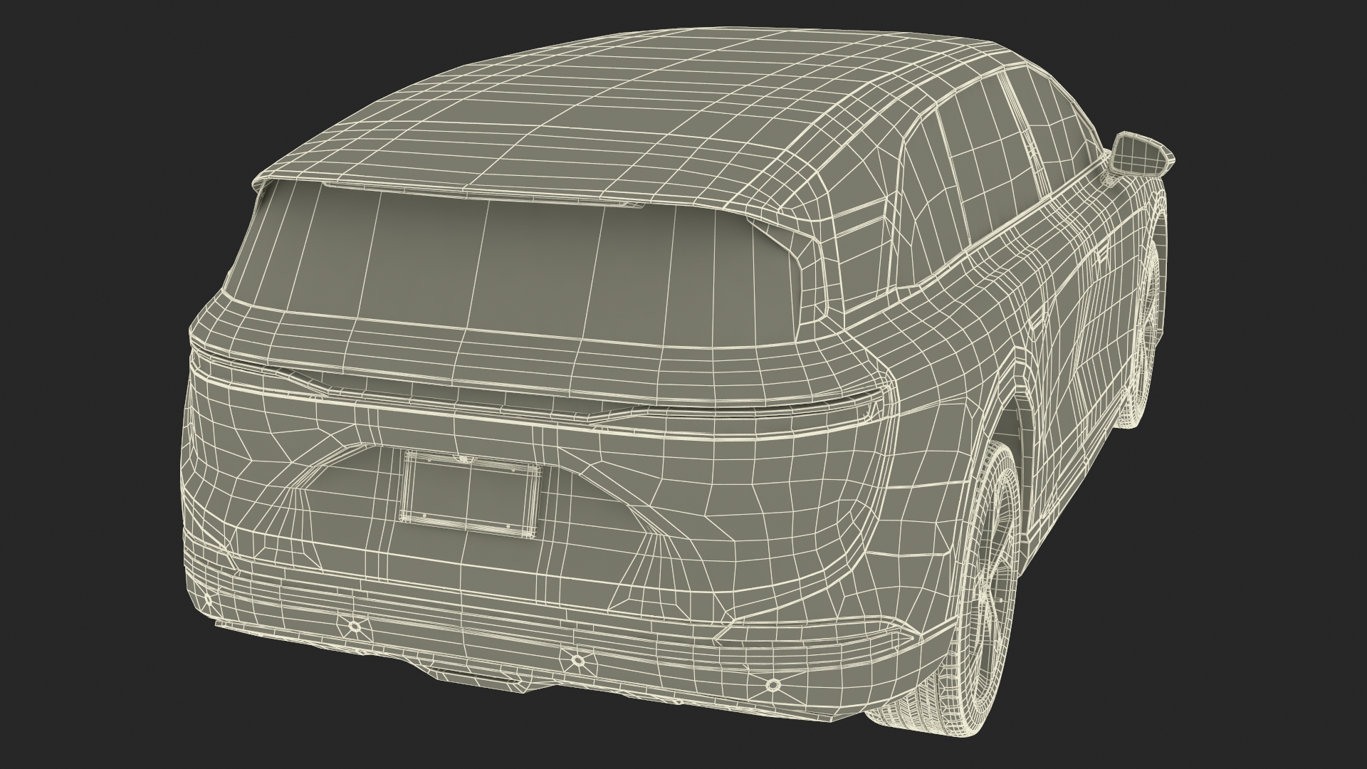 Modern Electric SUV Generic Black Simplified 3D model