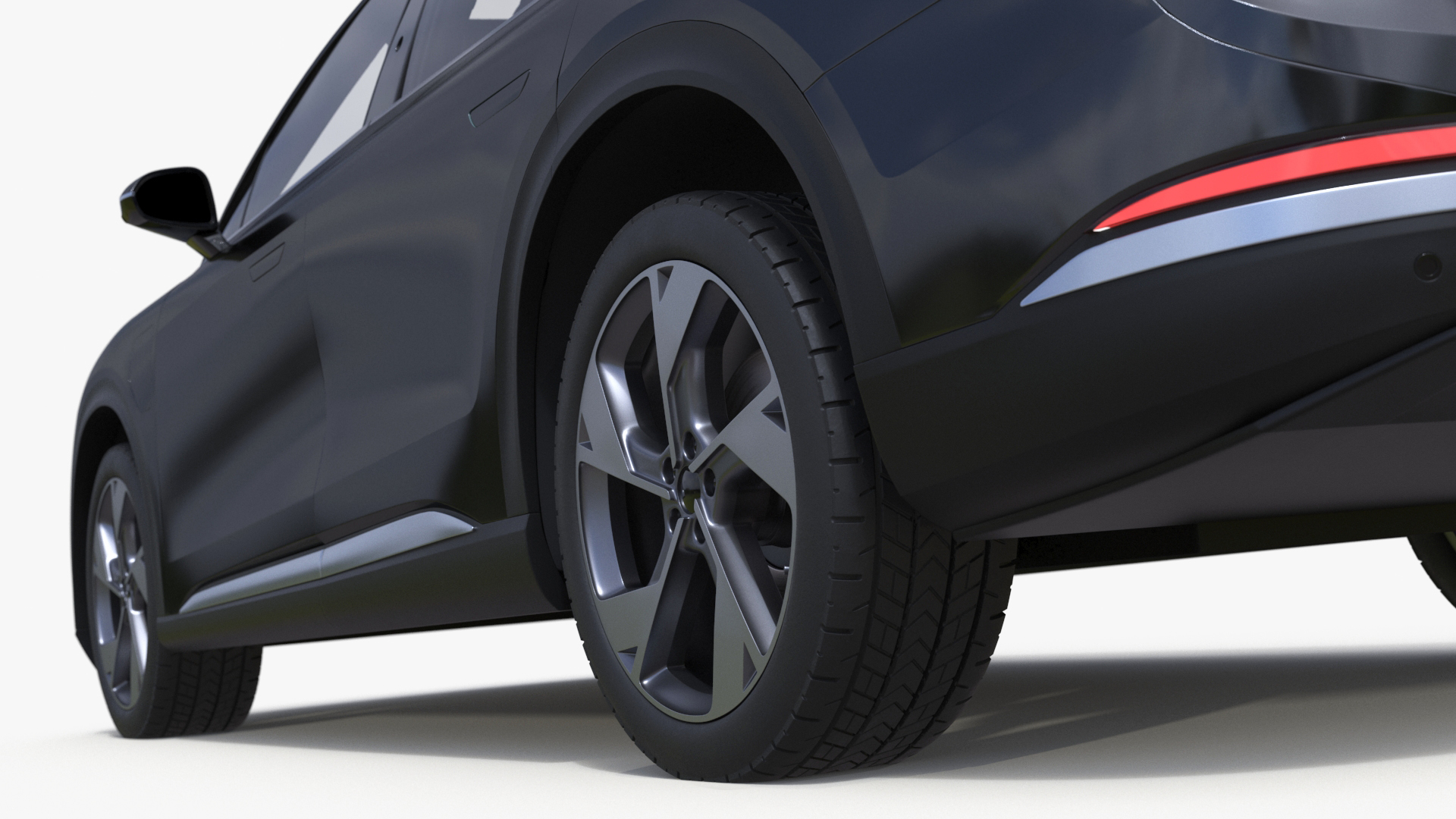 Modern Electric SUV Generic Black Simplified 3D model