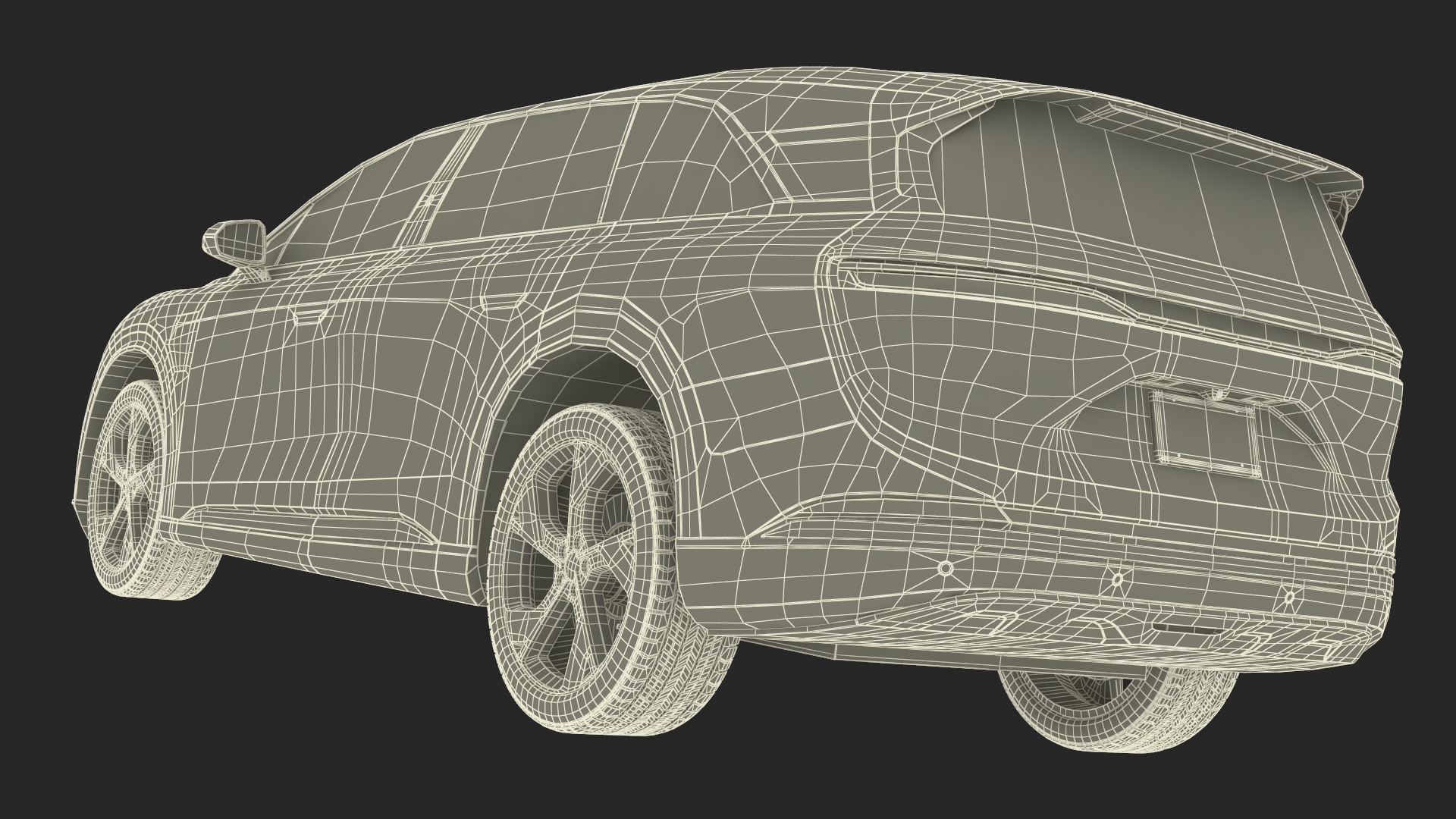 Modern Electric SUV Generic Black Simplified 3D model