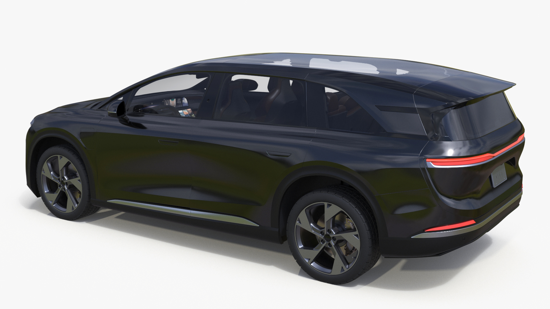 Modern Electric SUV Generic Black Simplified 3D model