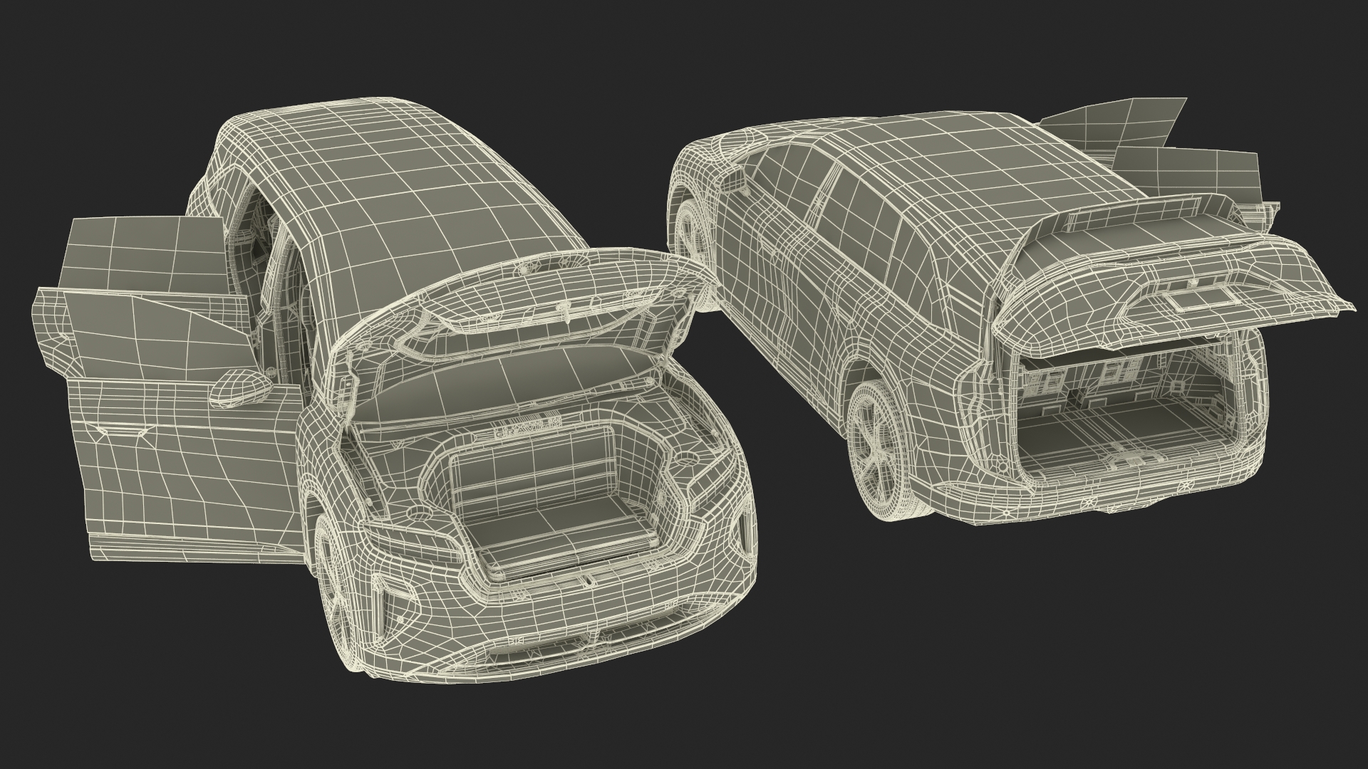 Modern Electric SUV Generic Black Simplified 3D model