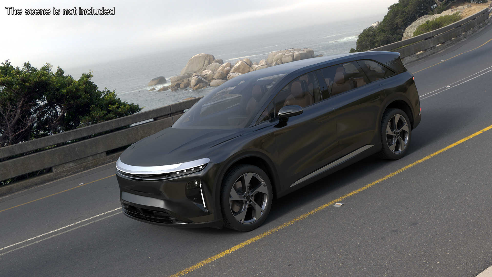 Modern Electric SUV Generic Black Simplified 3D model