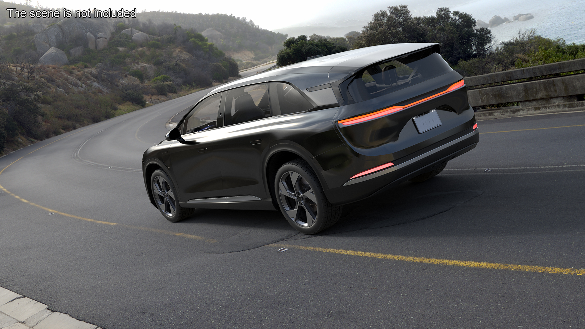 Modern Electric SUV Generic Black Simplified 3D model