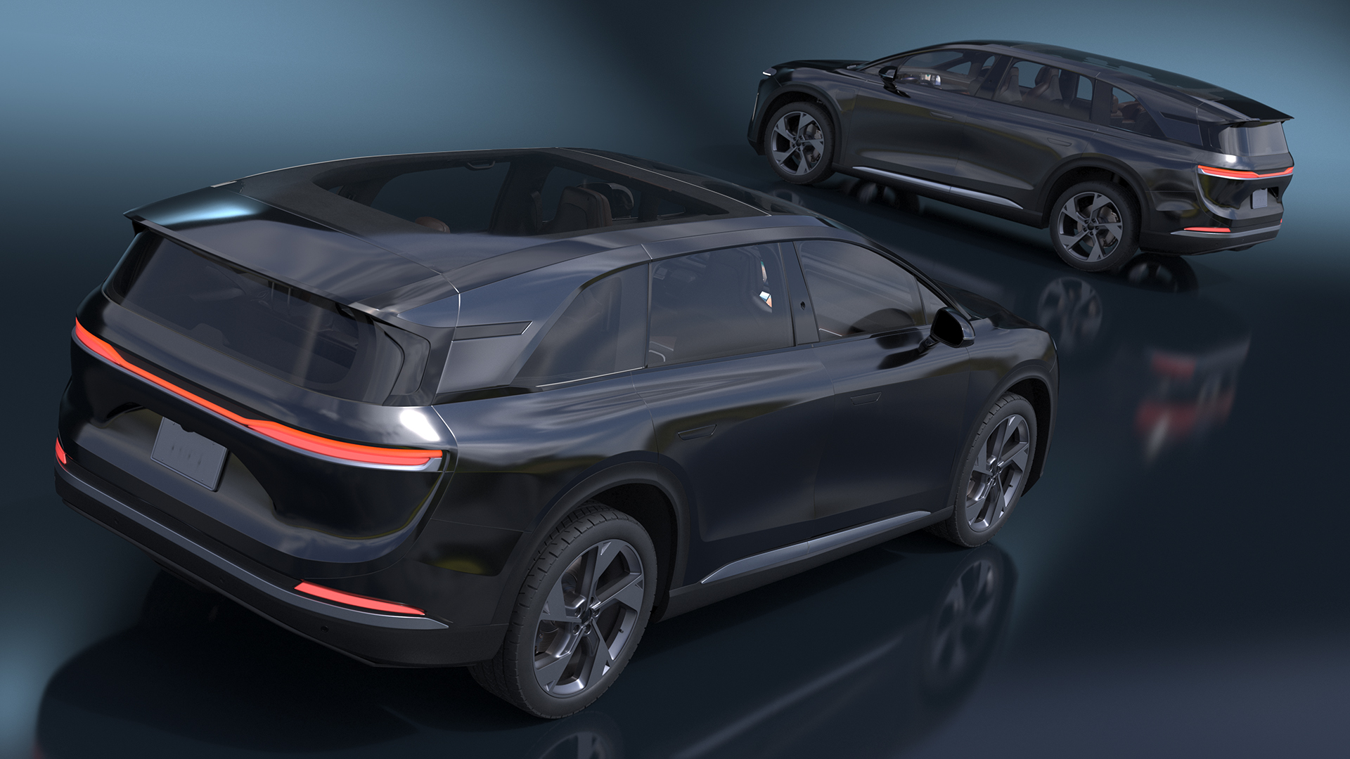 Modern Electric SUV Generic Black Simplified 3D model