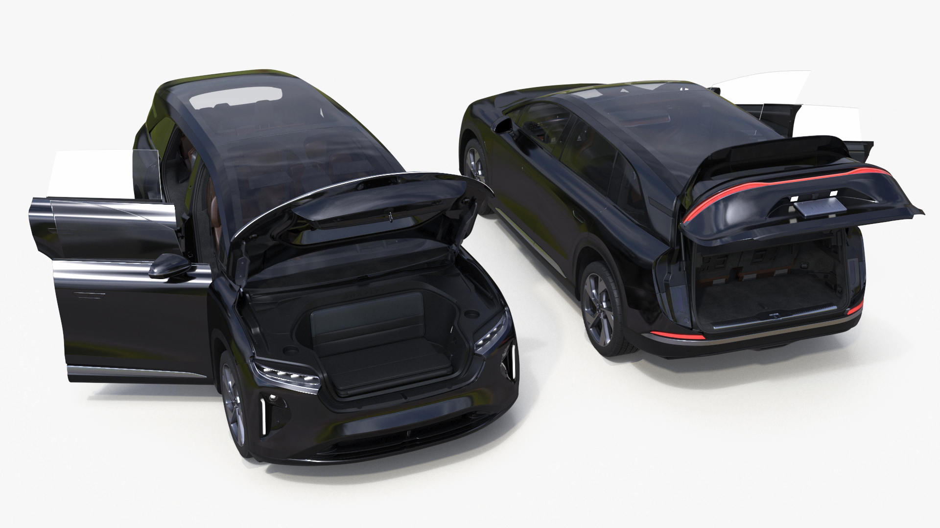 Modern Electric SUV Generic Black Simplified 3D model