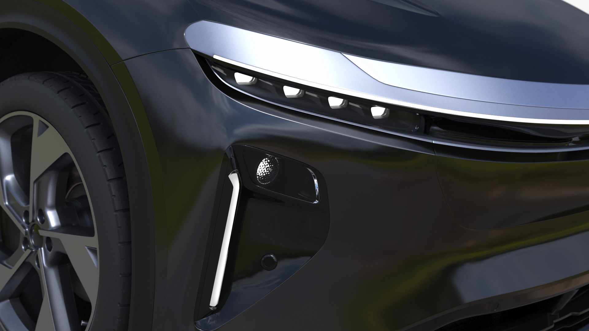 Modern Electric SUV Generic Black Simplified 3D model