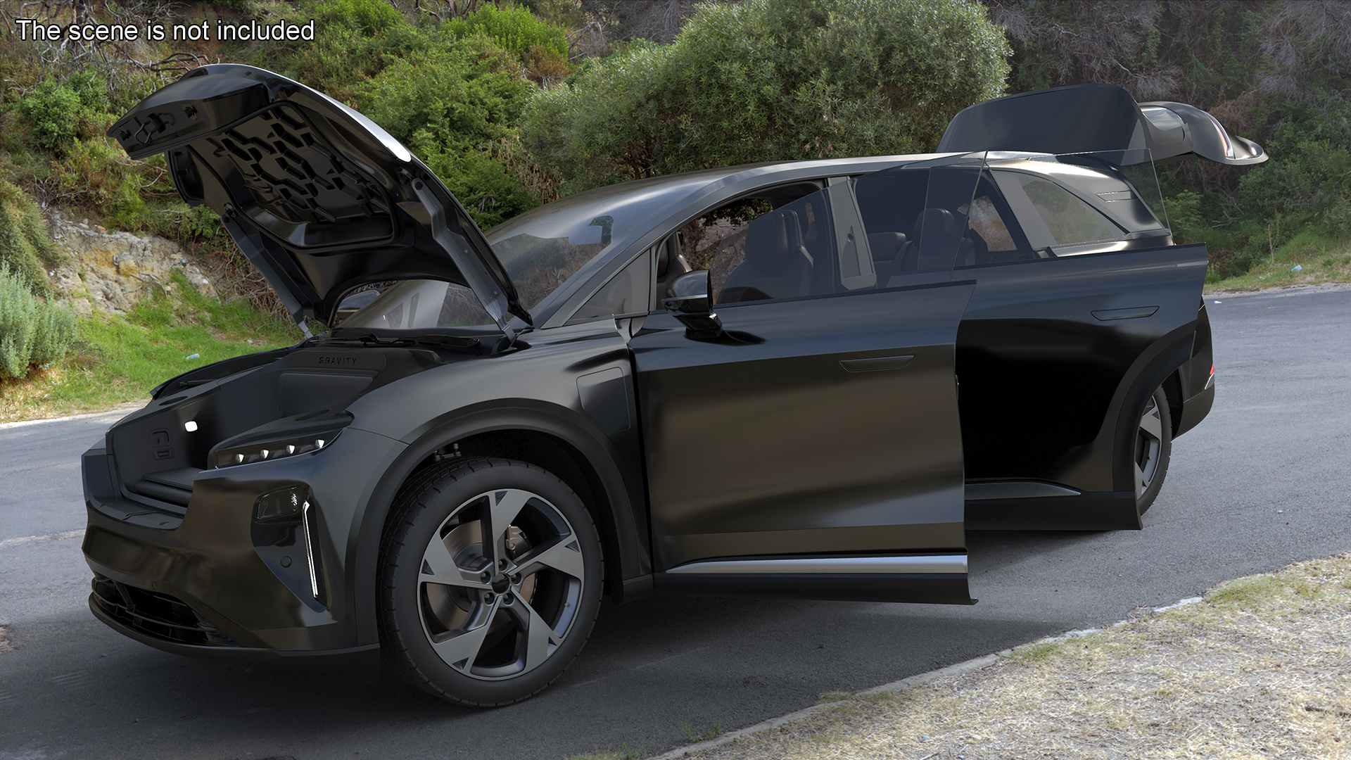 Modern Electric SUV Generic Black Simplified 3D model