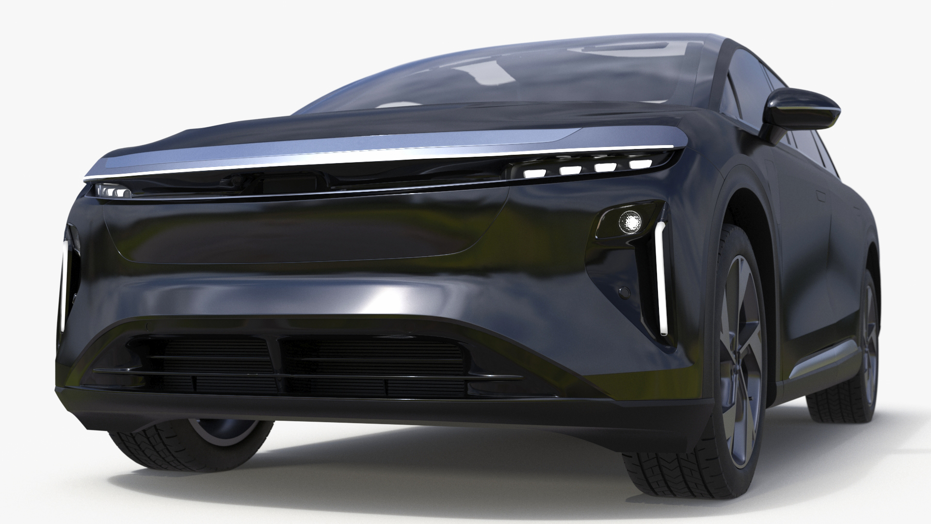 Modern Electric SUV Generic Black Simplified 3D model