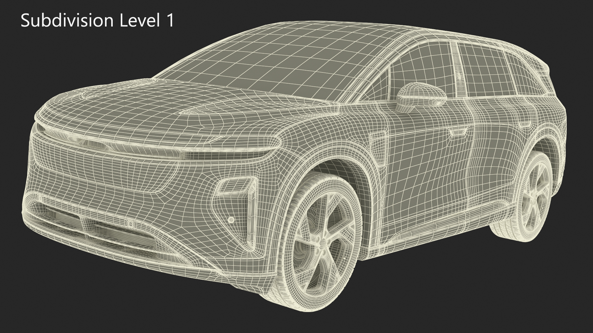 Modern Electric SUV Generic Black Simplified 3D model