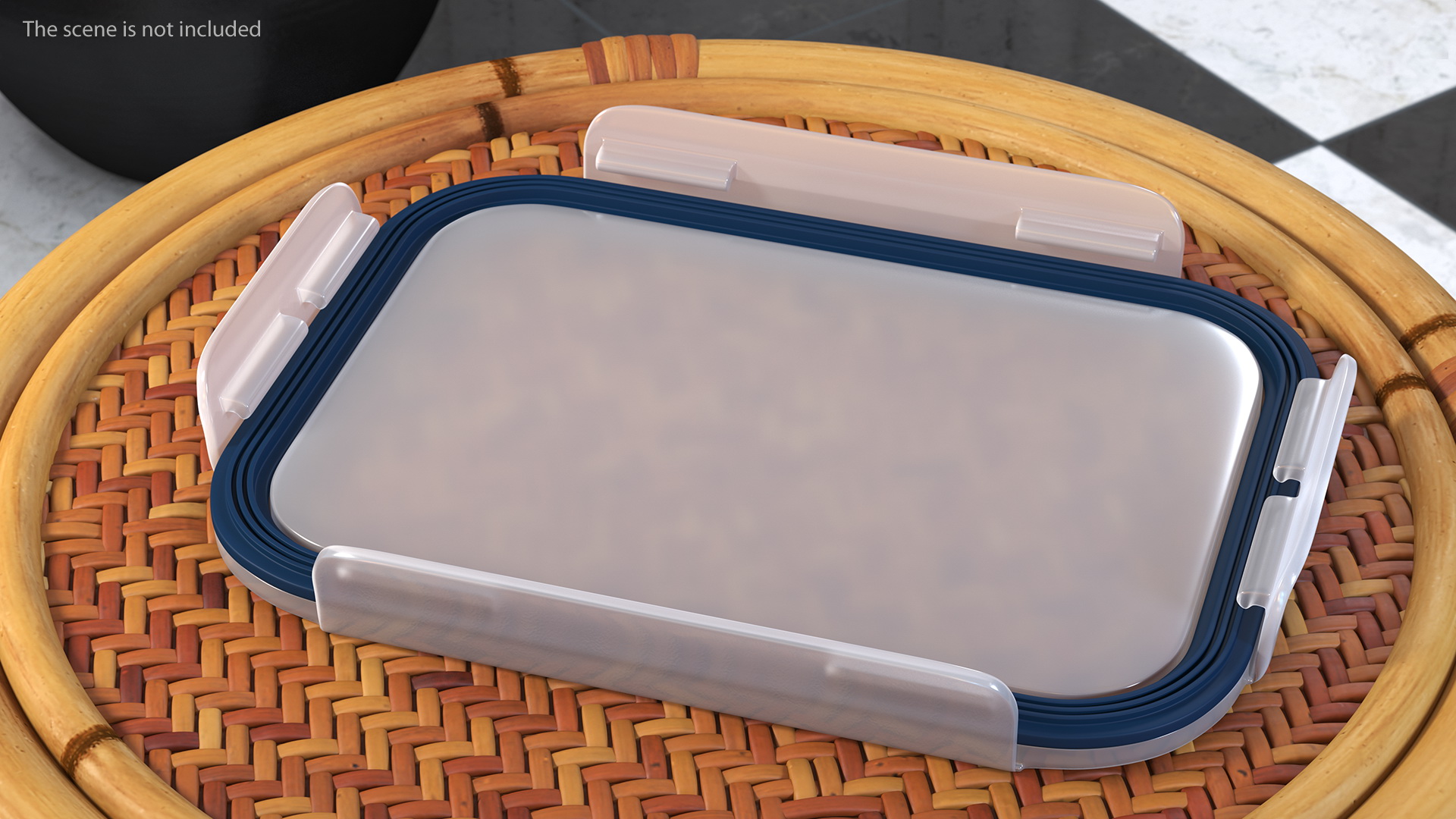 Rectangular Glass Clip Lock Food Container 1000ml 3D model