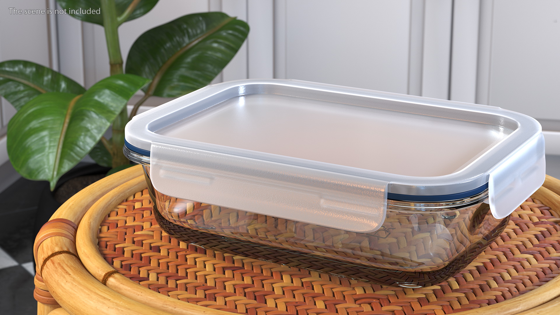 Rectangular Glass Clip Lock Food Container 1000ml 3D model