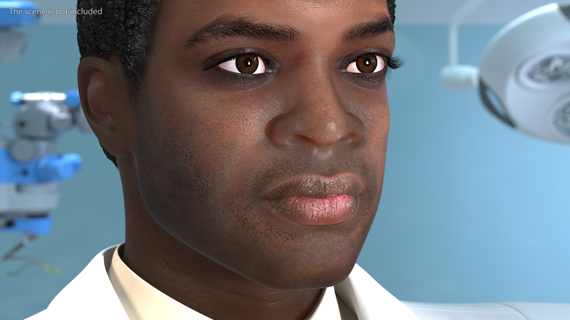 3D model African American Male Doctor T Pose