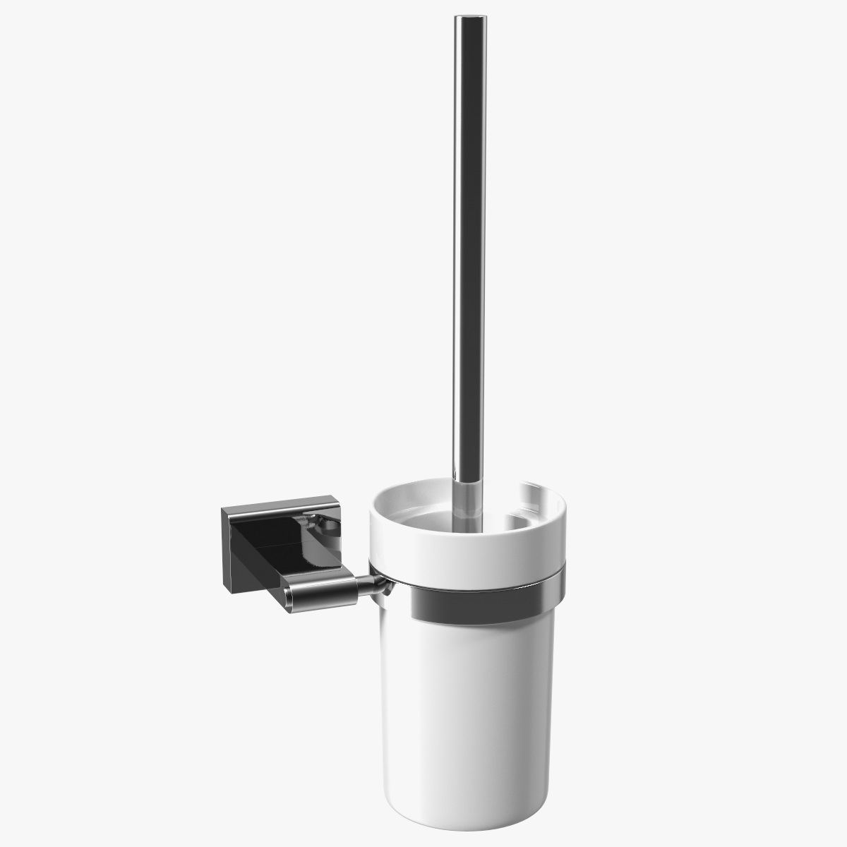 Toilet Brush Holder Wall Mounted Chrome, view 4