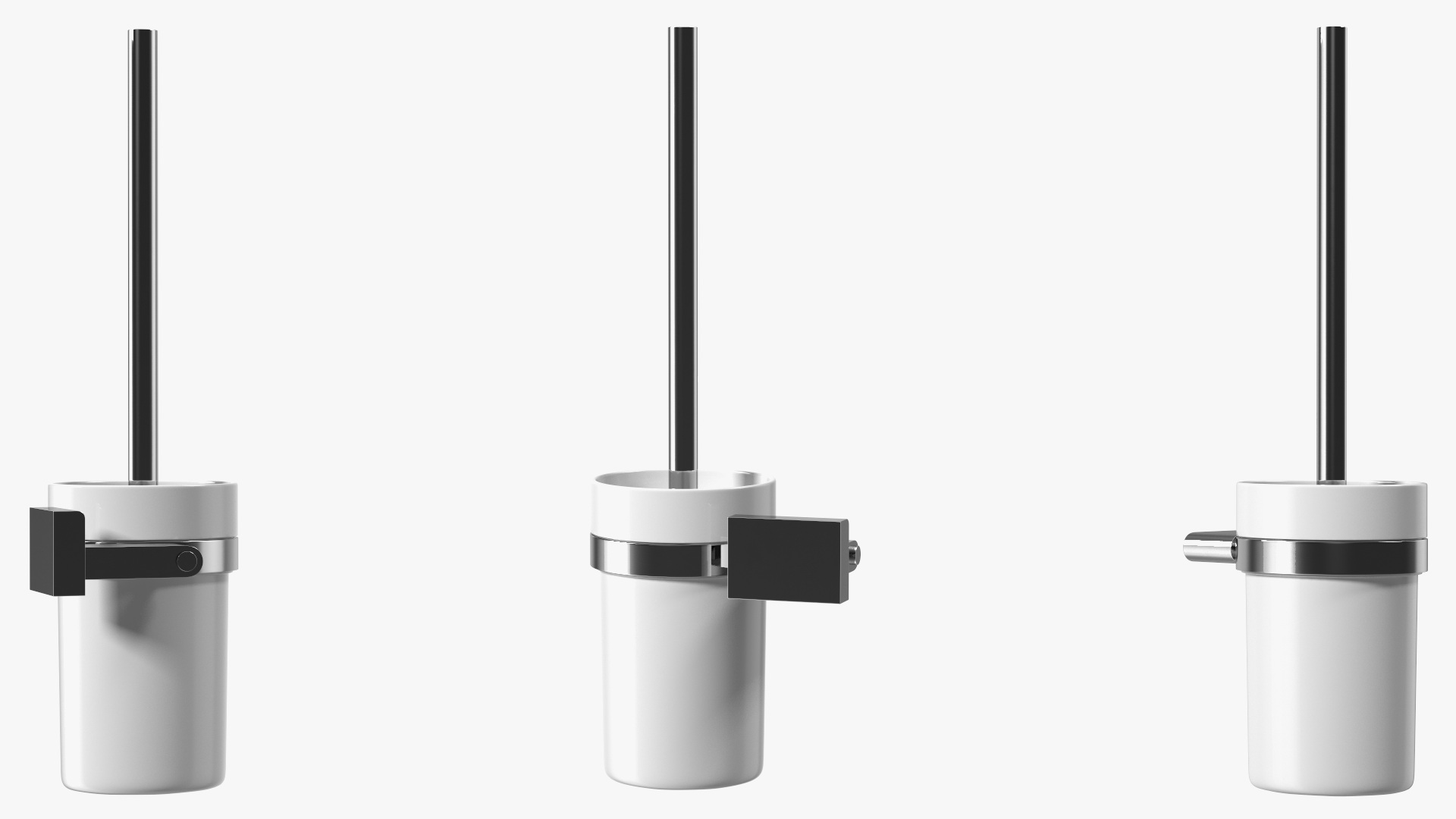 Toilet Brush Holder Wall Mounted Chrome 3D model
