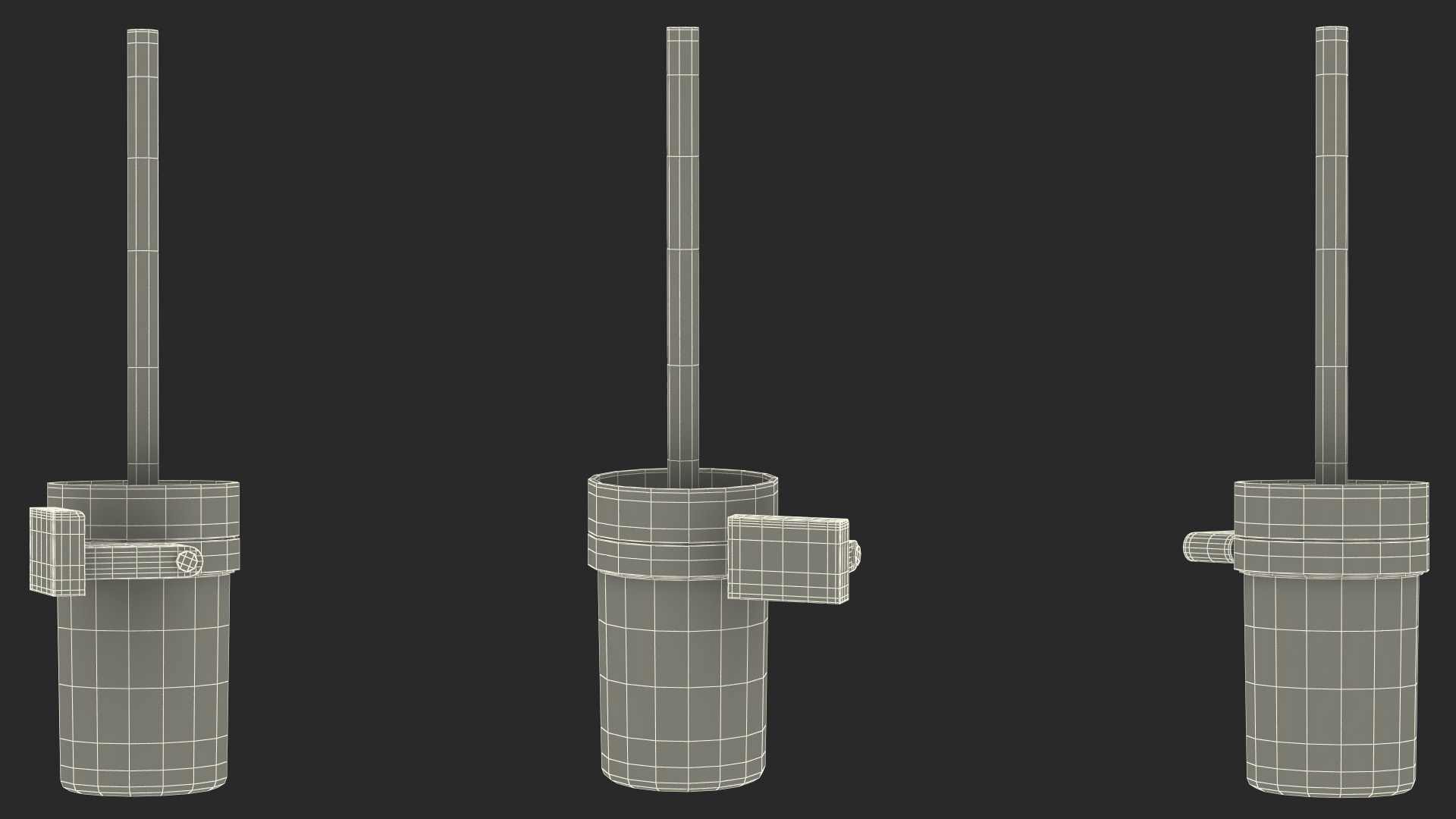 Toilet Brush Holder Wall Mounted Chrome 3D model