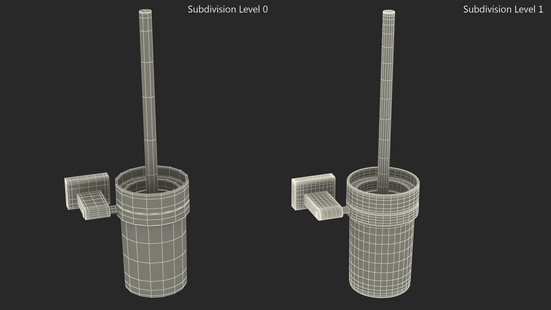 Toilet Brush Holder Wall Mounted Chrome 3D model