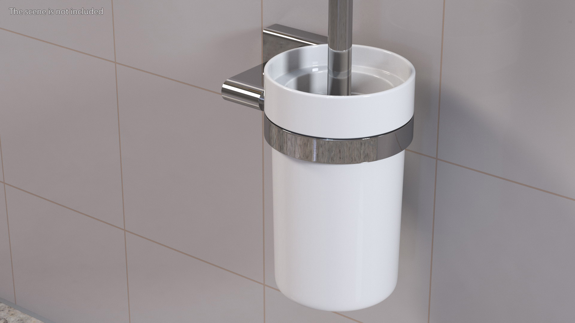 Toilet Brush Holder Wall Mounted Chrome 3D model