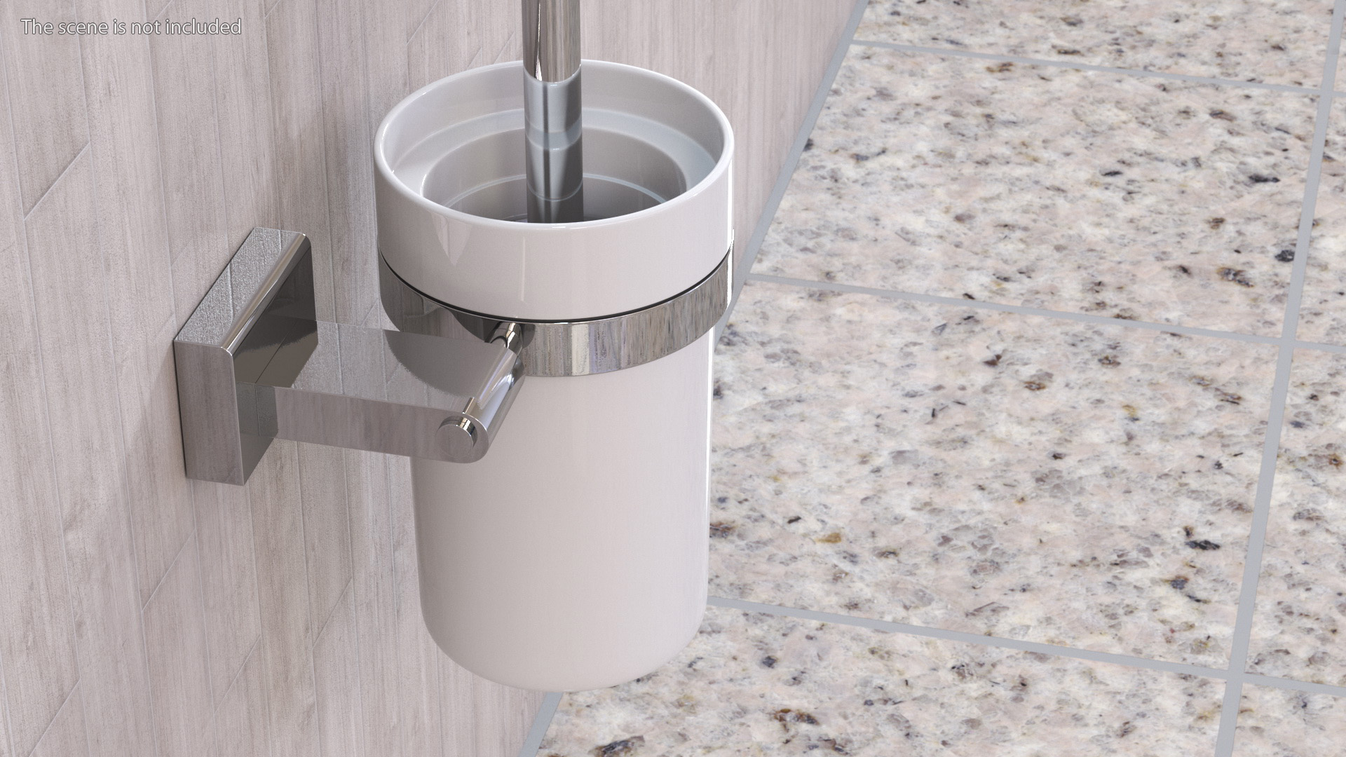 Toilet Brush Holder Wall Mounted Chrome 3D model