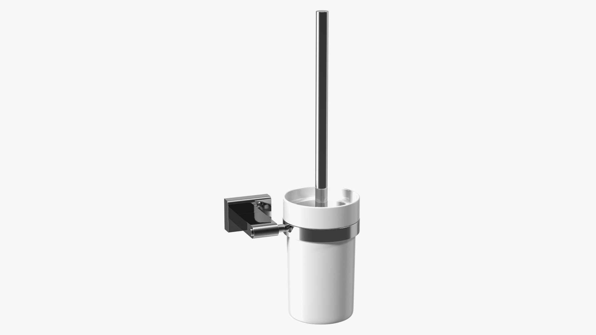 Toilet Brush Holder Wall Mounted Chrome 3D model