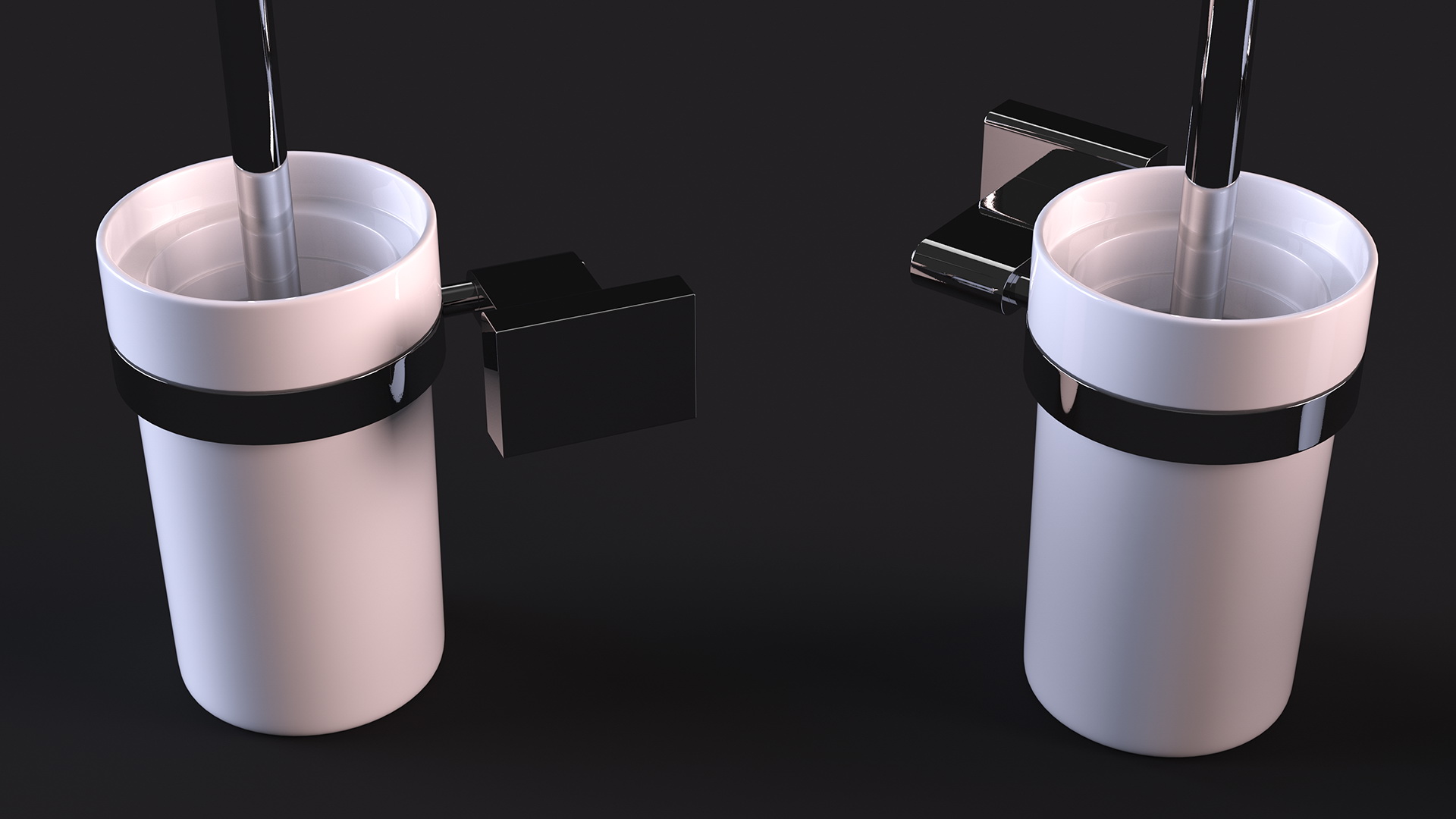 Toilet Brush Holder Wall Mounted Chrome 3D model