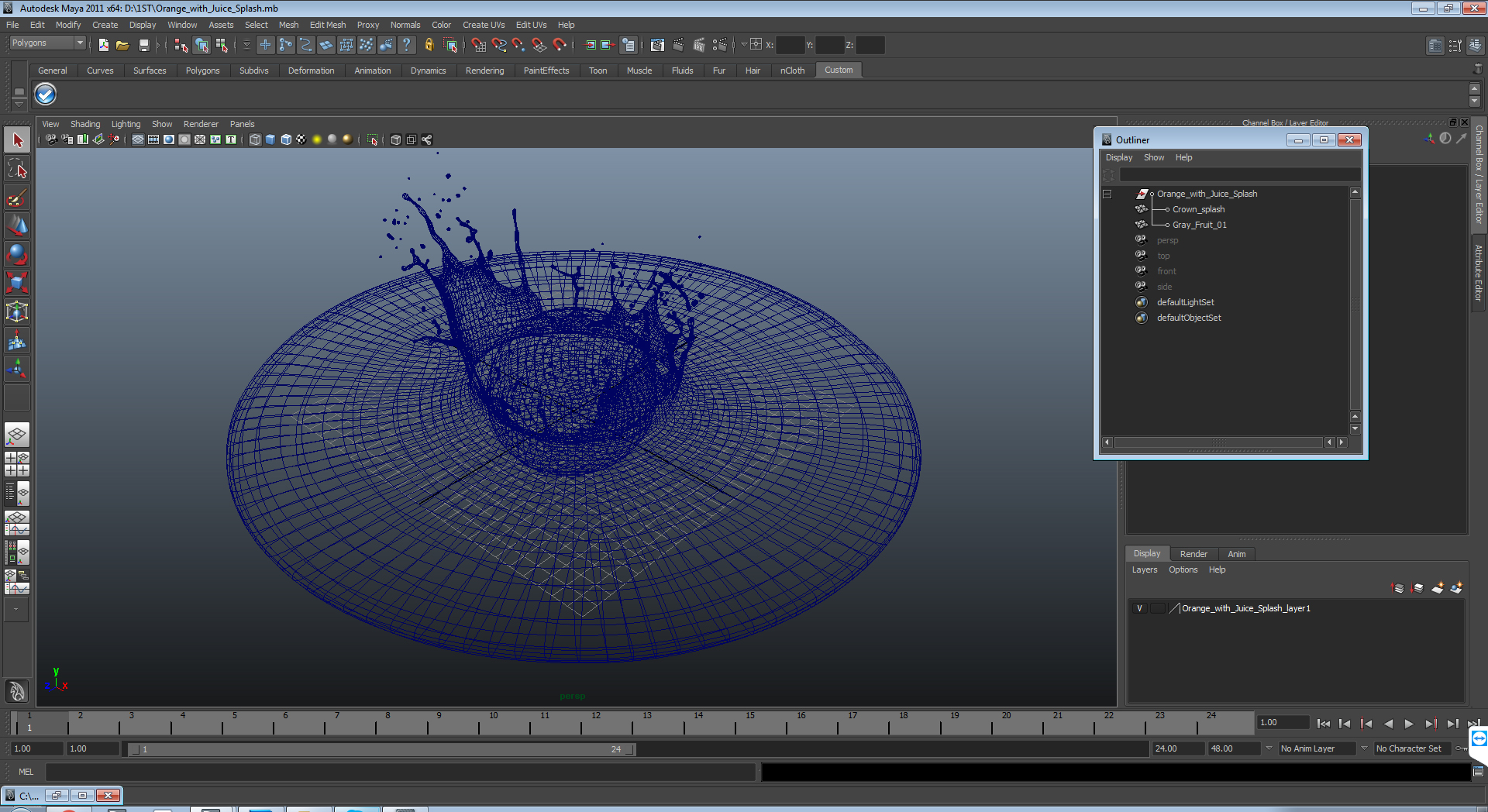 Orange with Juice Splash 3D model