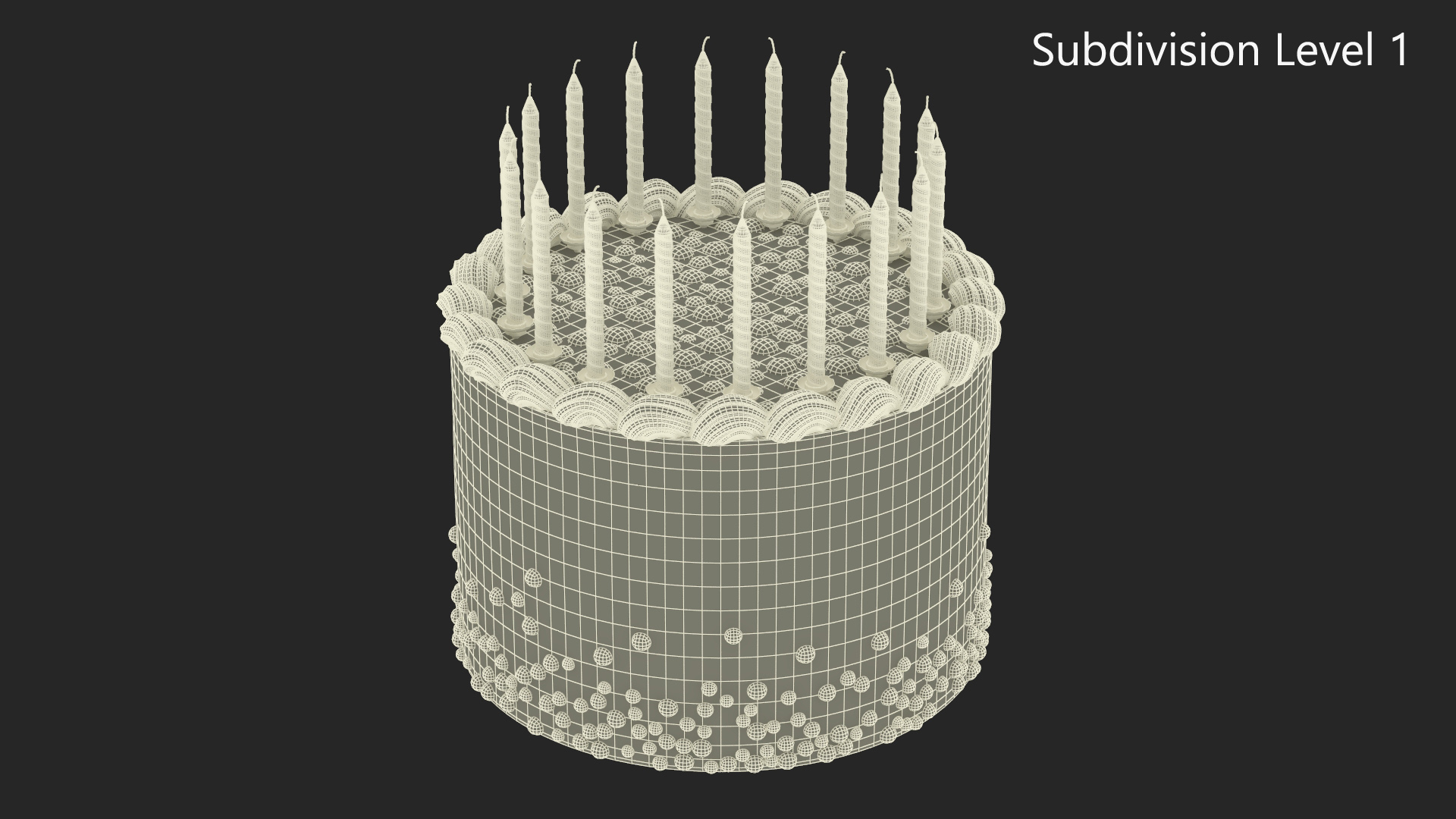 3D Birthday Celebration Cake with Candles model