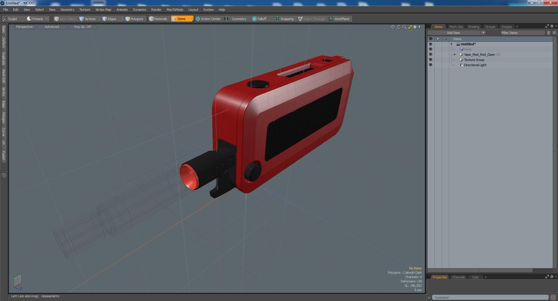 Vape Mod Red Open 3D