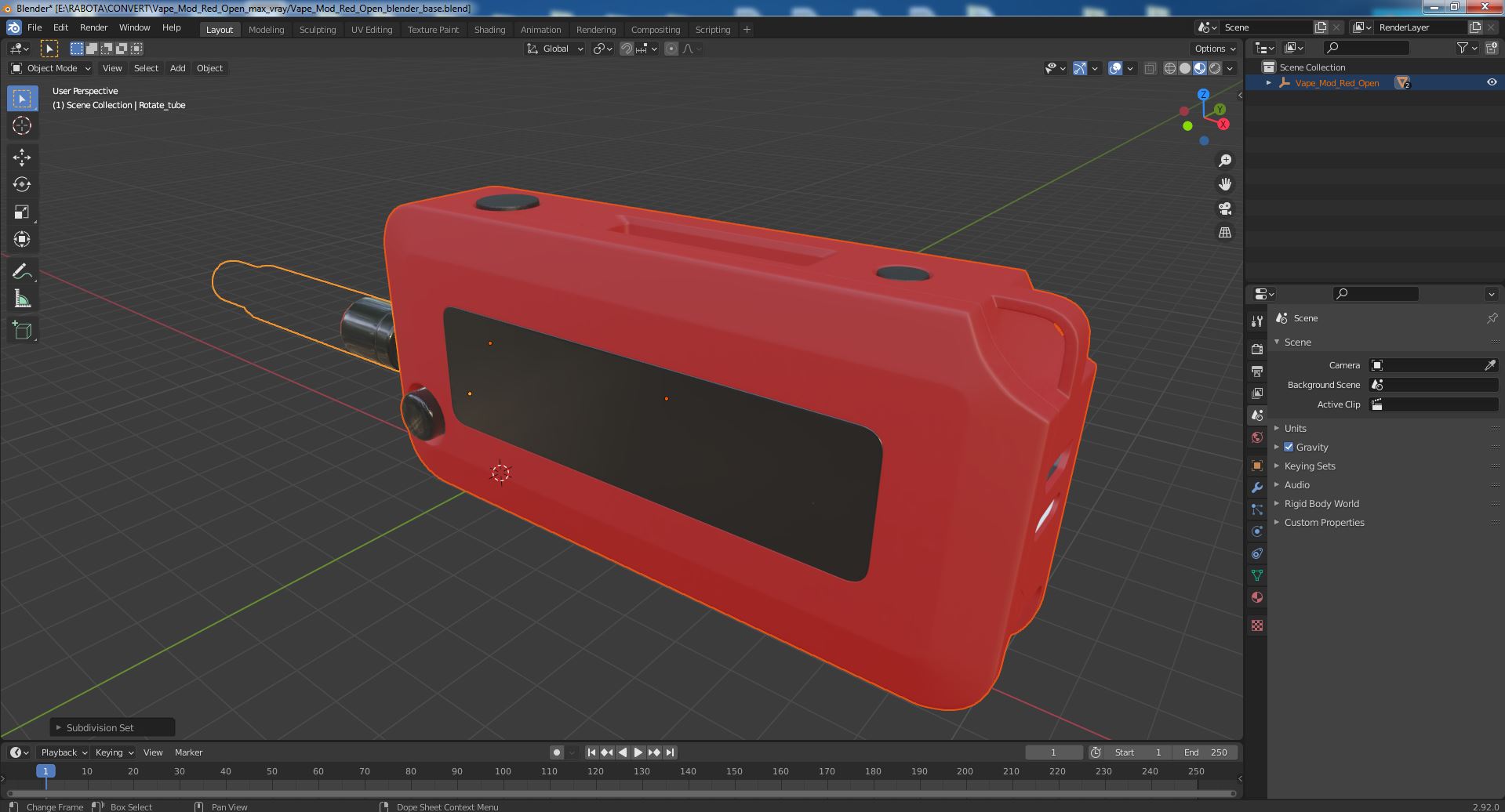 Vape Mod Red Open 3D