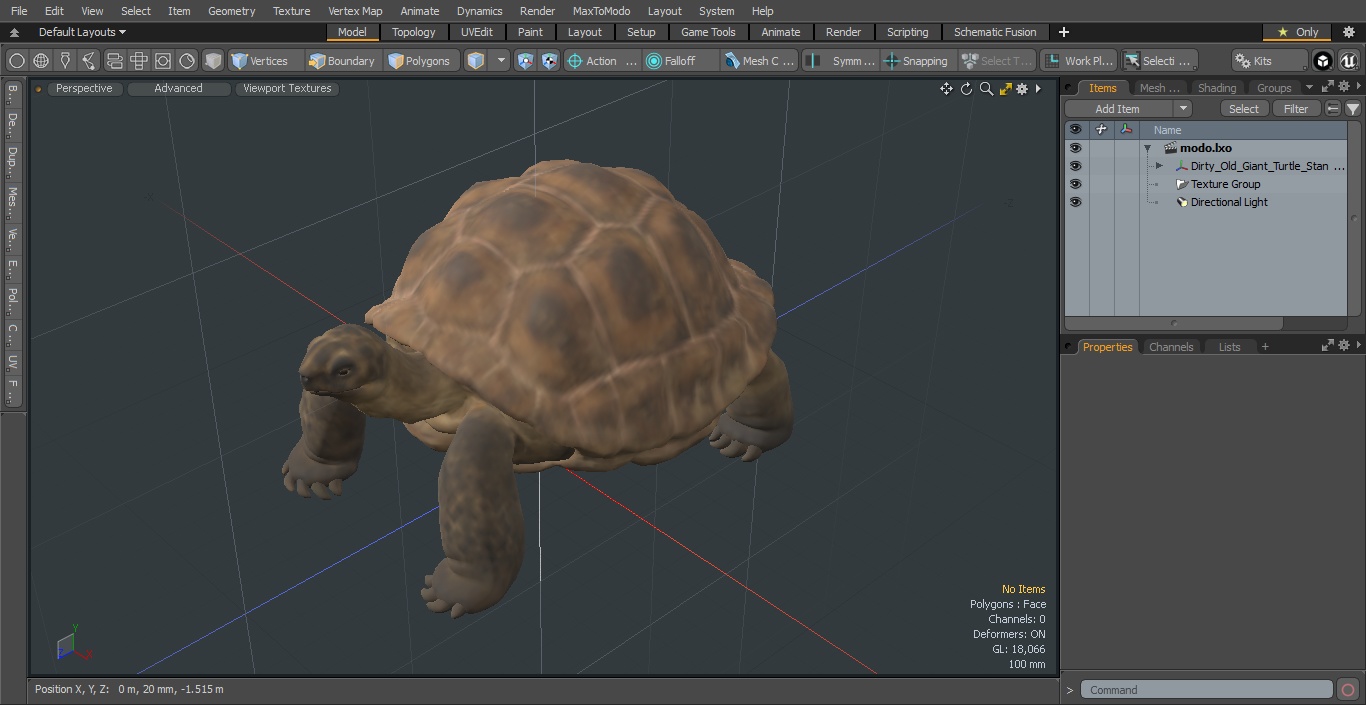 3D Dirty Old Giant Turtle Stand Pose model