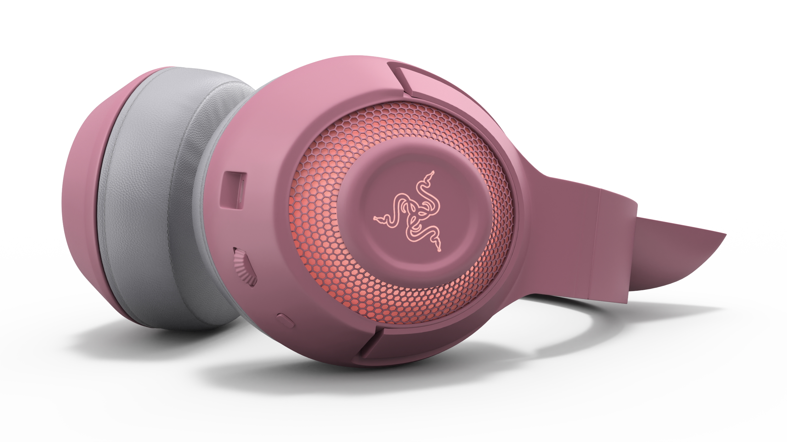 Headphones Razer Kraken BT Kitty Edition Quartz Turned On 3D