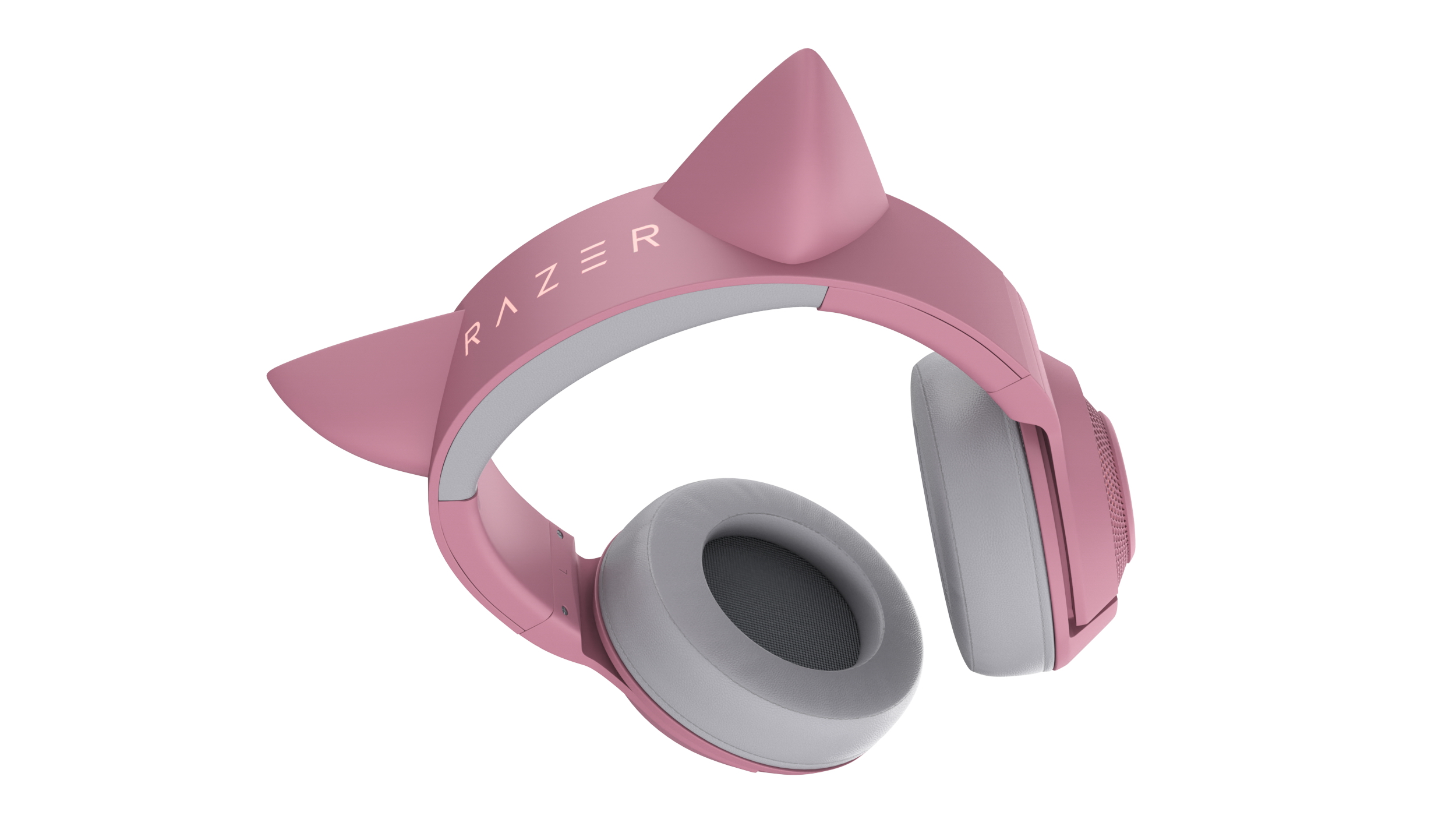 Headphones Razer Kraken BT Kitty Edition Quartz Turned On 3D