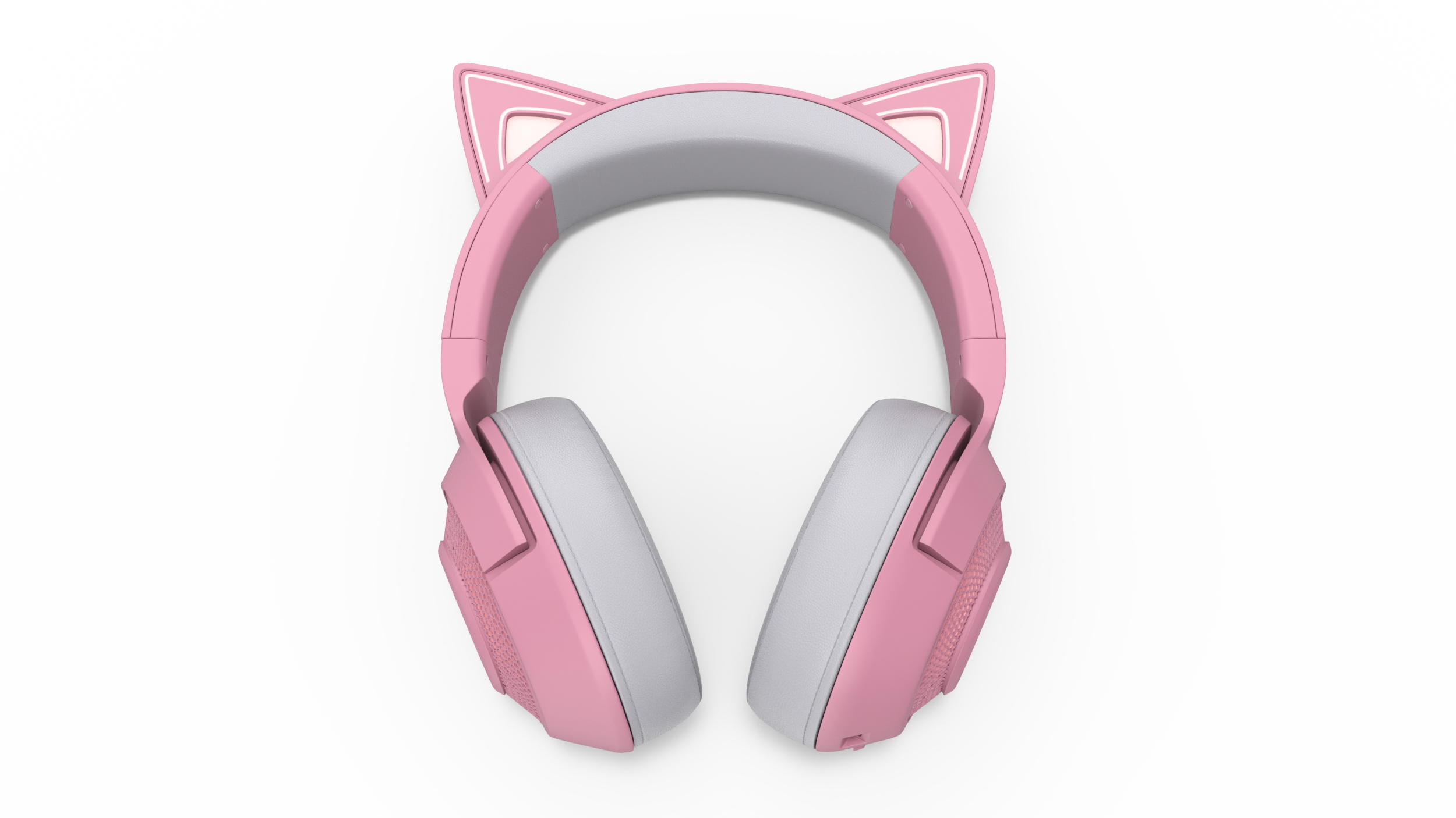 Headphones Razer Kraken BT Kitty Edition Quartz Turned On 3D